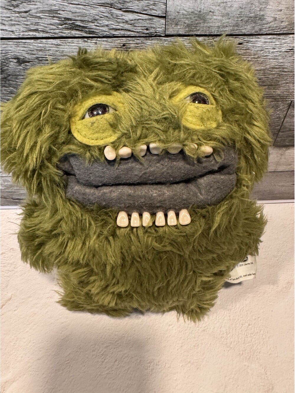 Fuggler Funny Ugly Monster Plush Budgie COunt Underoo  McGoo Green 9.5”